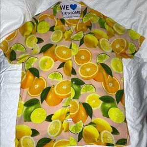 Citrus print Button down short sleeve shirt